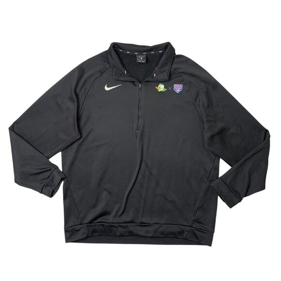 Oregon Ducks Team USA Sweatshirt Mens XL Black DriFit Therma 1/4 Zip Fleece Nike - Picture 1 of 11